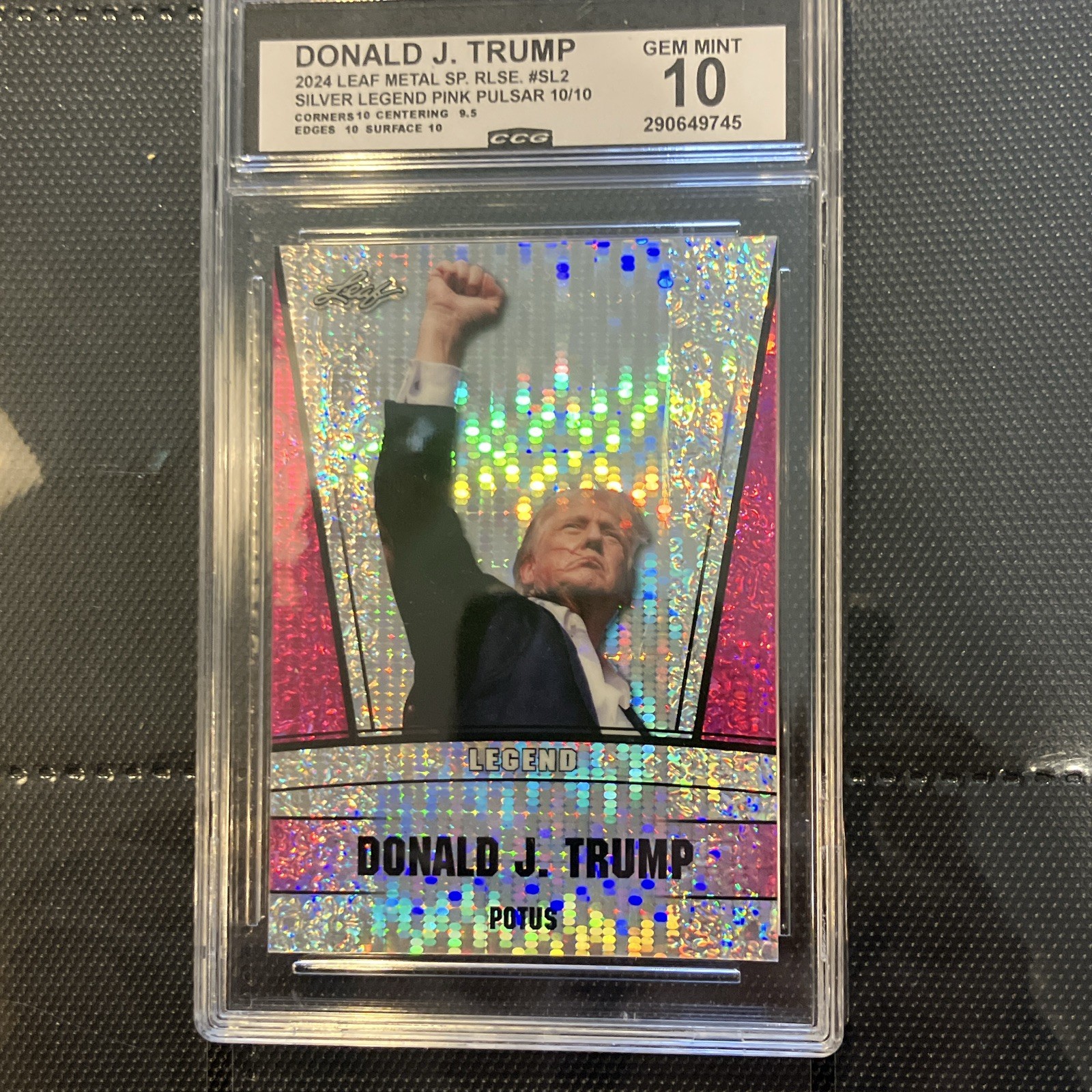 Leaf 2024 Leaf Metal Donald J. Trump Legend SL-2 Pink Pulsar 10/10 CGC 10