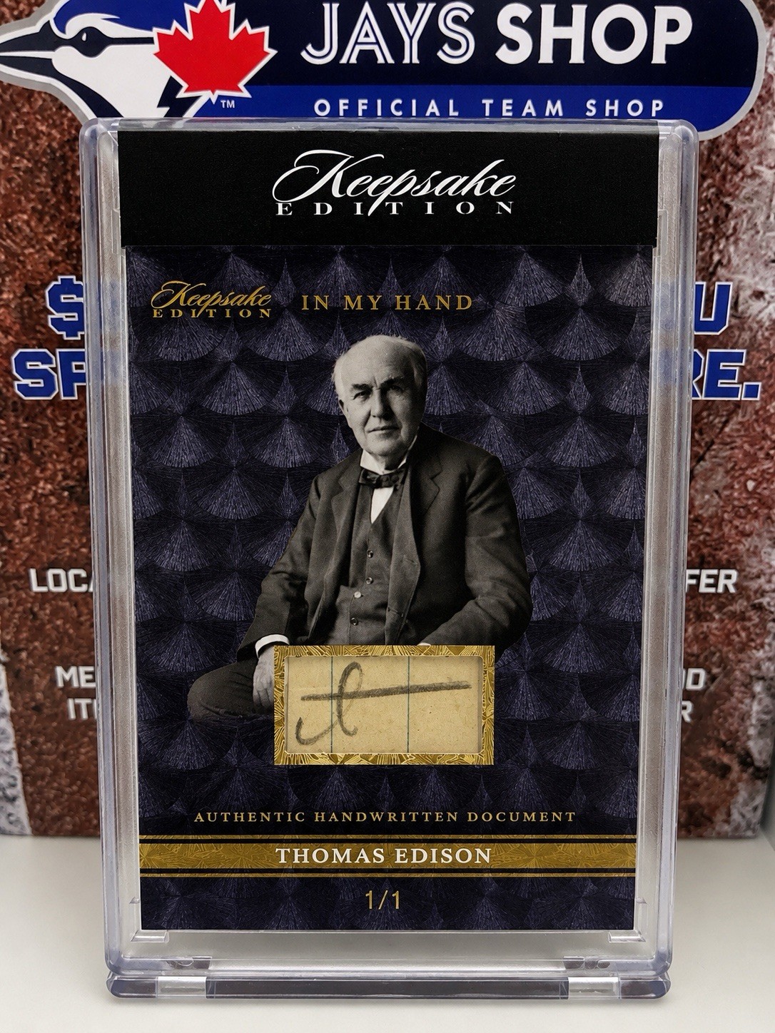 Thomas Edison 1/1 Keepsake Edition Authentic Handwritten Document Relic Card
