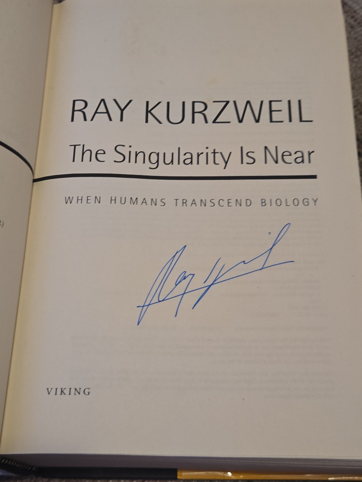 Ray Kurzweil Signed The Singularity Is Near First Edition Hardcover Autographed