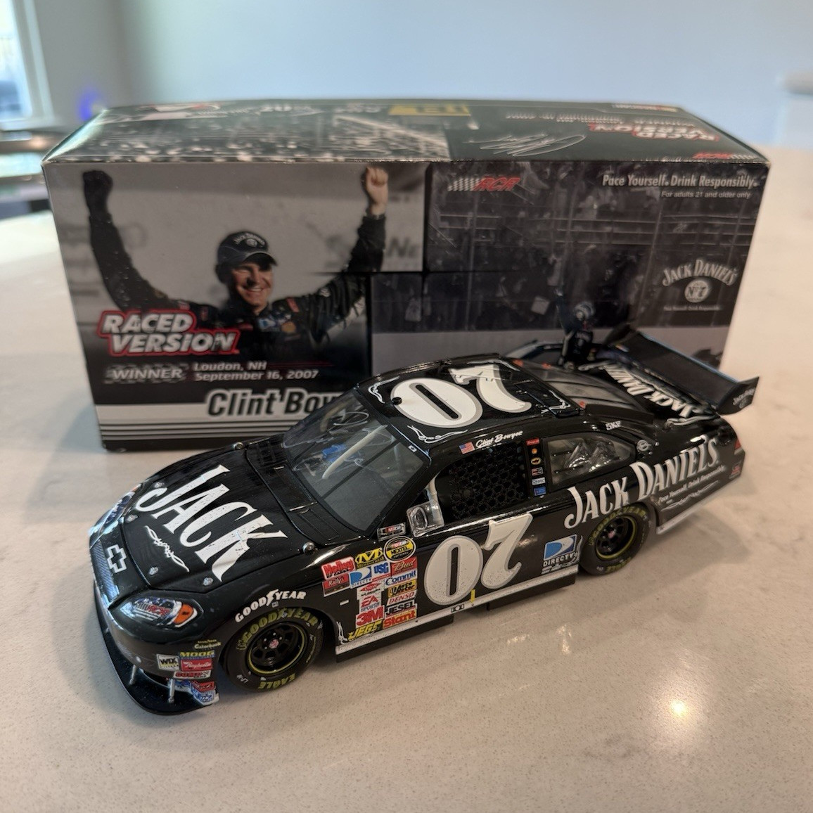 Action Clint Bowyer Autographed 2007 #07 Jack Daniel's Chevy COT NH Raced Win